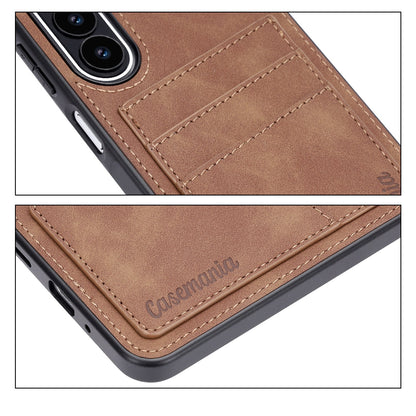 Samsung Galaxy A27 Case - Sienna Brown - Faux Leather Back Cover with Card Holder