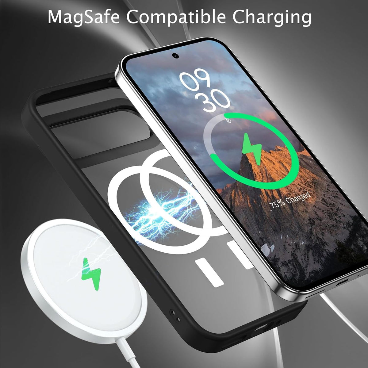 Google Pixel 9 Hoesje - Zwart - Matte Armor MagSafe Back Cover