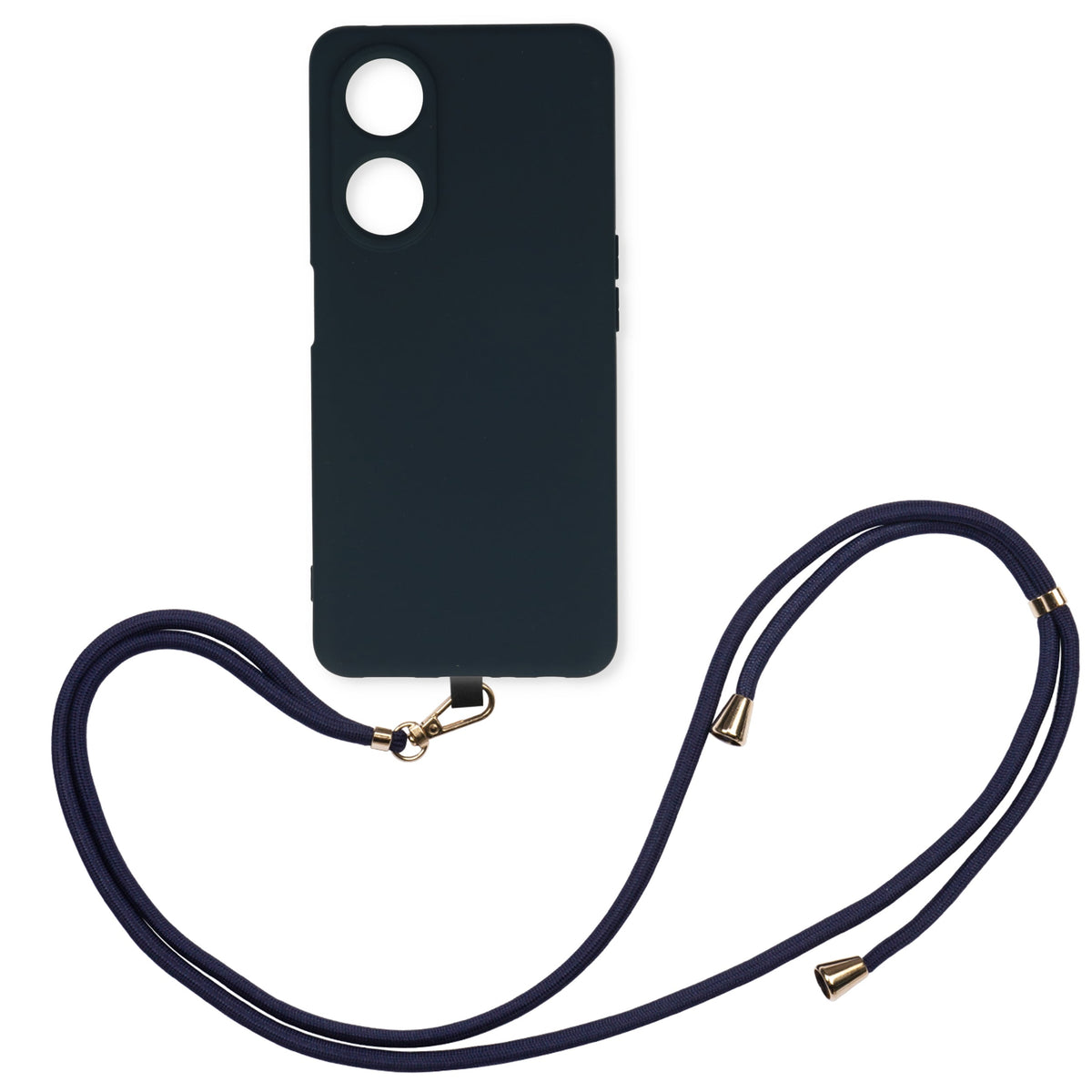 Oppo A78 Case - Blue - Silicone Back Cover with Phone Strap