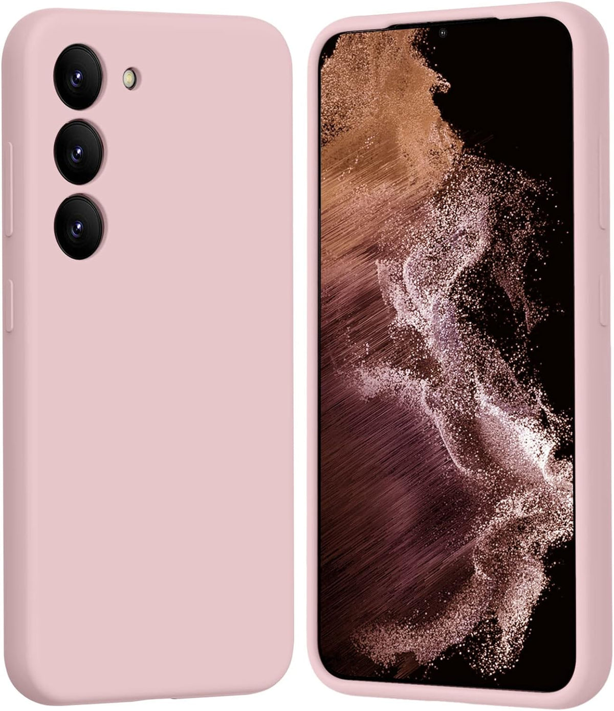 Samsung Galaxy S24 Plus Hoesje - Zalm Roze - Liquid Siliconen Back Cover