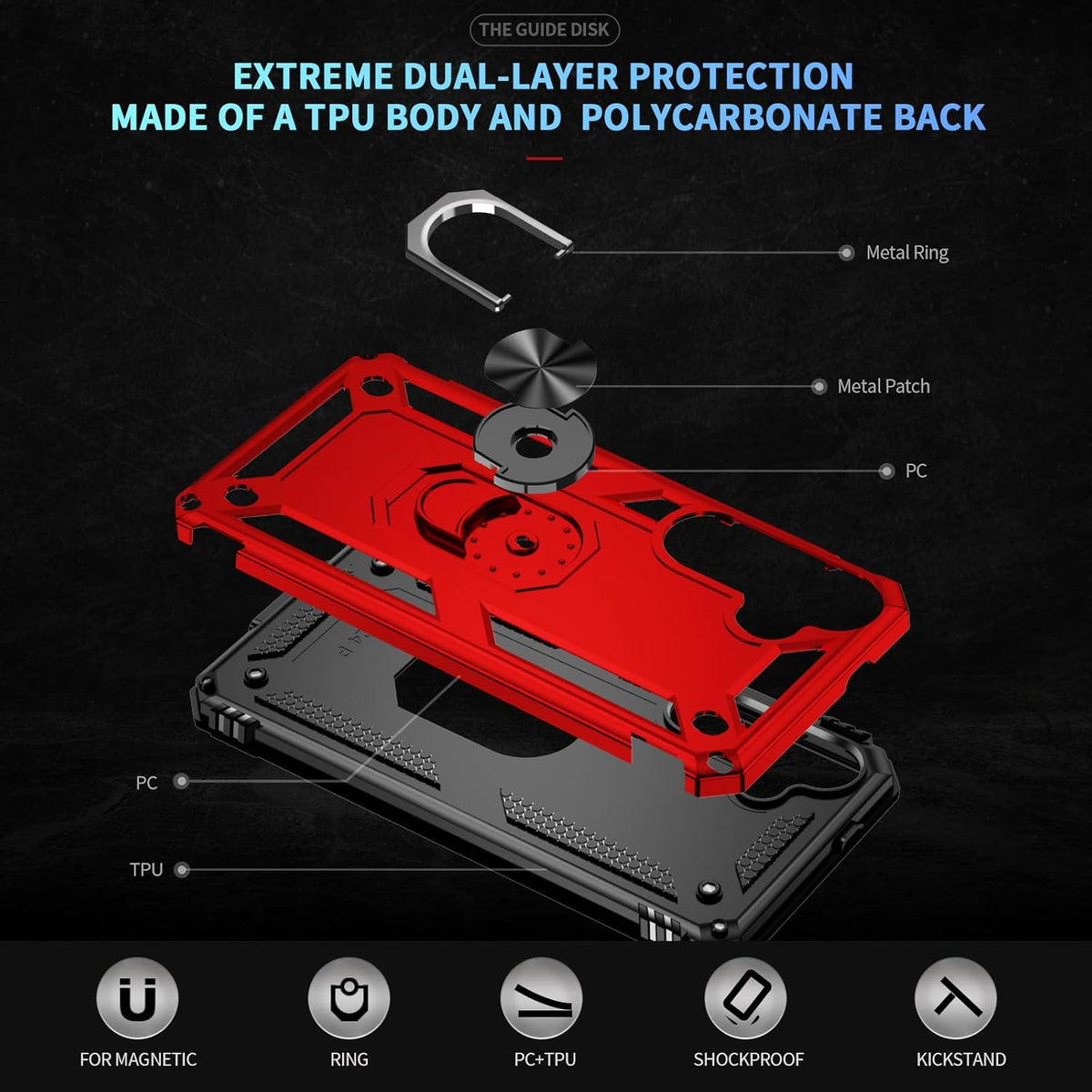 Samsung Galaxy S26 Plus Hoesje - Rood - Armor Kickstand Back Cover
