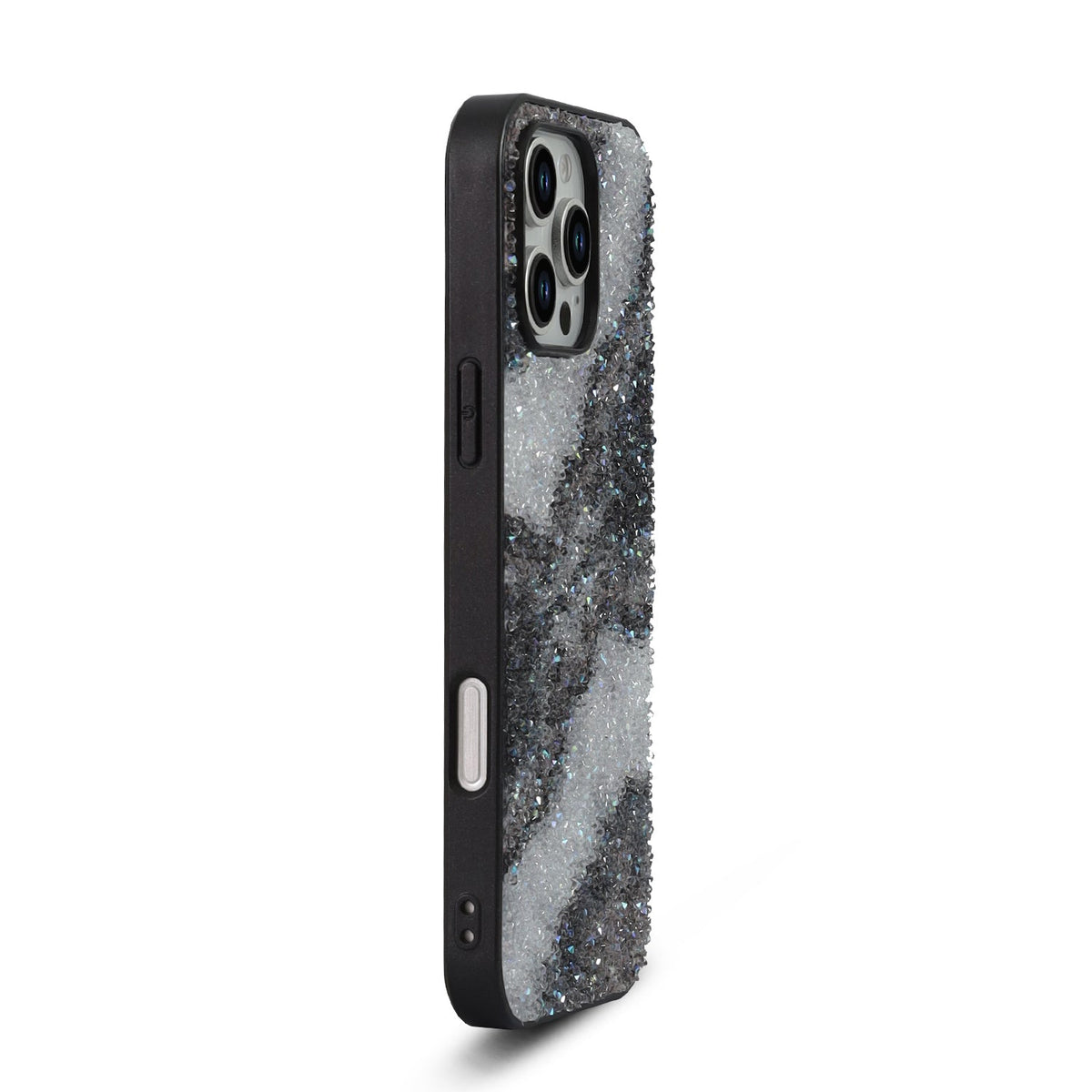 Apple iPhone 16 Pro Case - Black - Diamond Marble Glitter Back Cover