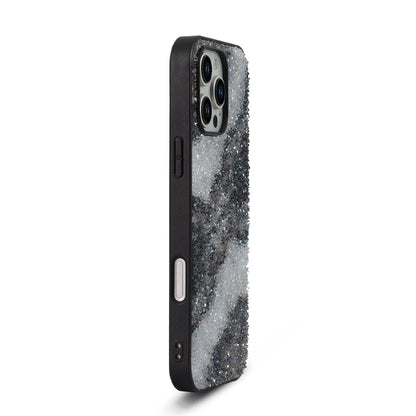 Apple iPhone 16 Pro Case - Black - Diamond Marble Glitter Back Cover