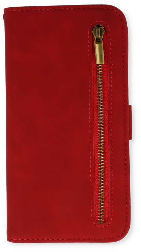 Samsung Galaxy S23 Plus Hoesje - Crimson Red - Luxe Bookcase met Rits