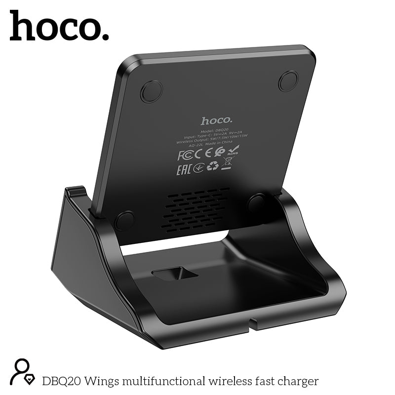 Hoco 15W Kabelloses Ladegerät mit Halterung - Schwarz