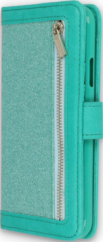 Apple iPhone 11 Pro Hoesje - Turquoise - Luxe Bookcase met Rits