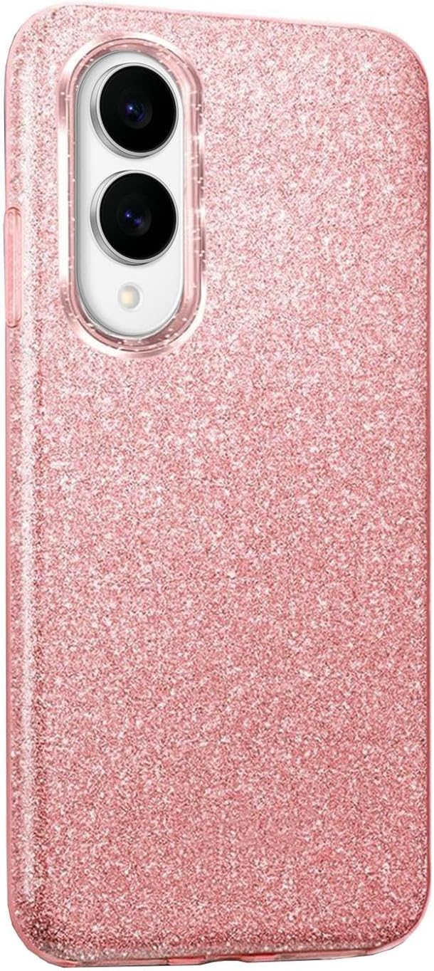 Samsung Galaxy S25 Edge Hoesje - Roze - Glitter Back Cover