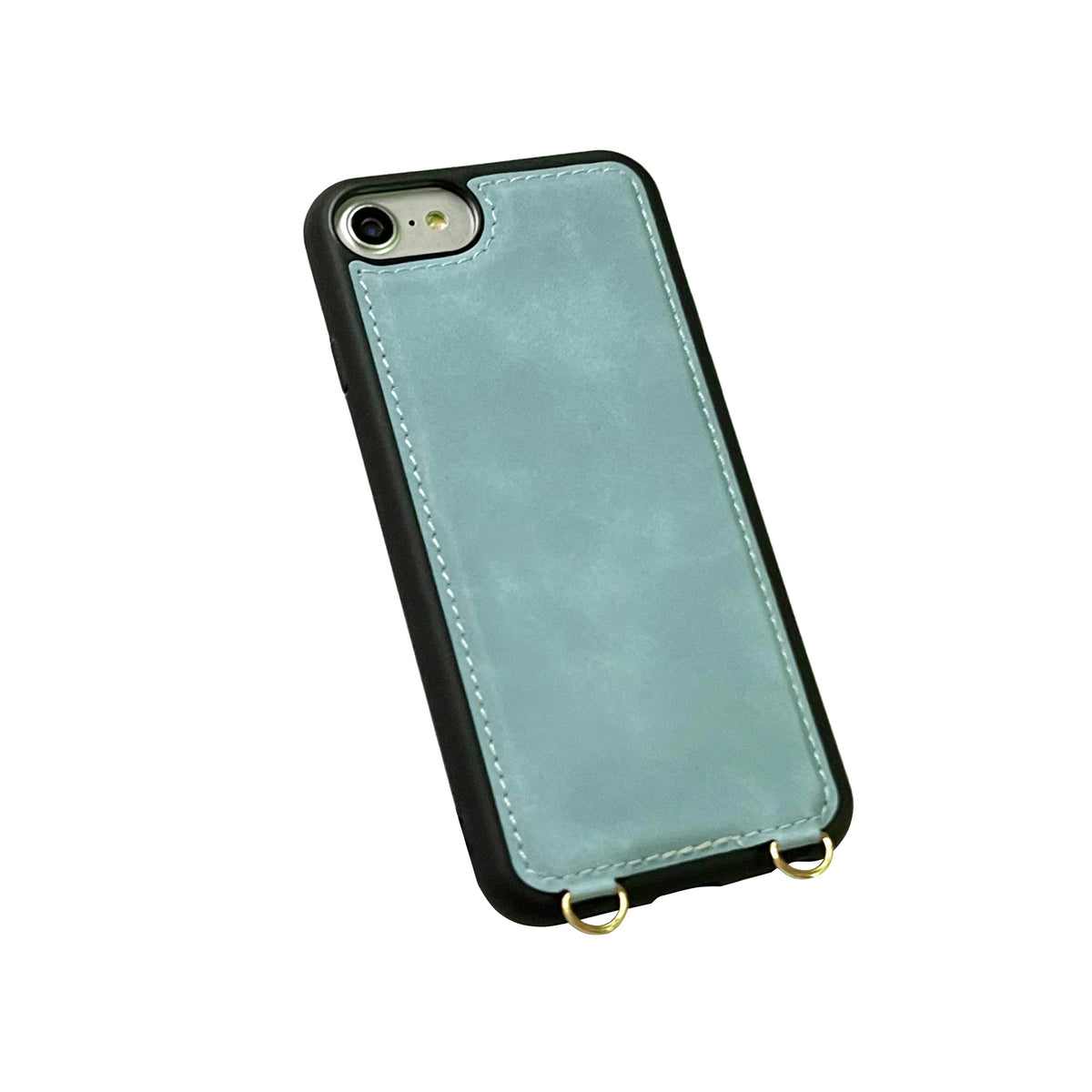 Apple iPhone 7 Case - Aqua Blue - Back Cover with Mirror, Sliding Card Holder and Phone Strap