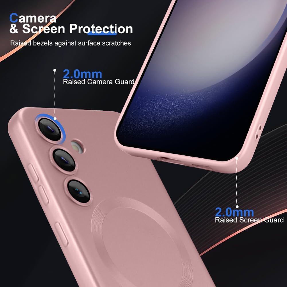 Samsung Galaxy S24 Hoesje - Roze - Matte Siliconen MagSafe Back Cover