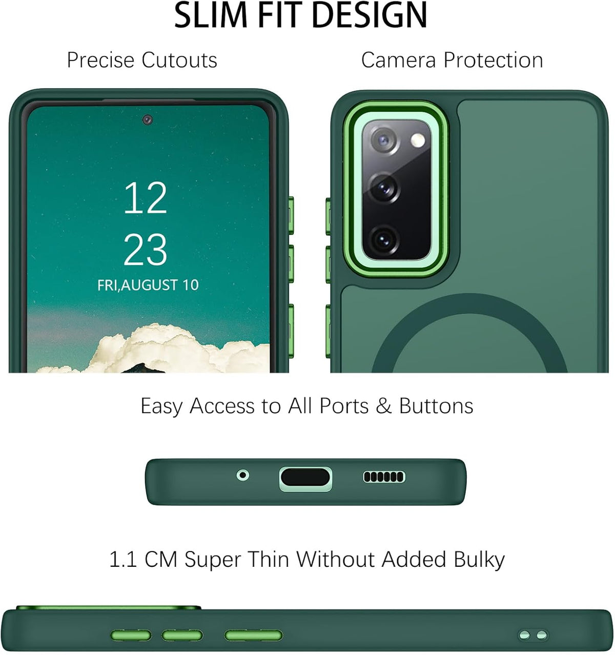 Samsung Galaxy S20 FE Hoesje - Groen - Matte Armor MagSafe Back Cover