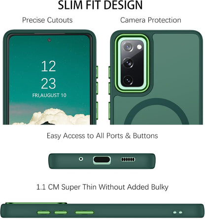 Samsung Galaxy S20 FE Hoesje - Groen - Matte Armor MagSafe Back Cover