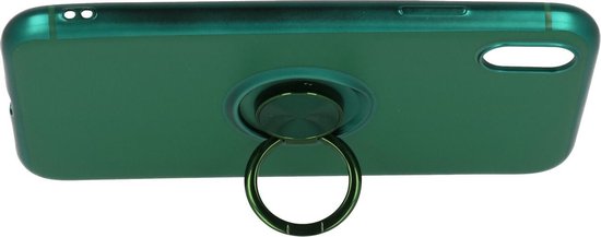 Apple iPhone X/10 Case - Green - Silicone Ring Kickstand Back Cover