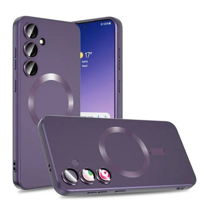 Samsung Galaxy S24 Plus Hoesje - Paars - Matte Siliconen MagSafe Back Cover