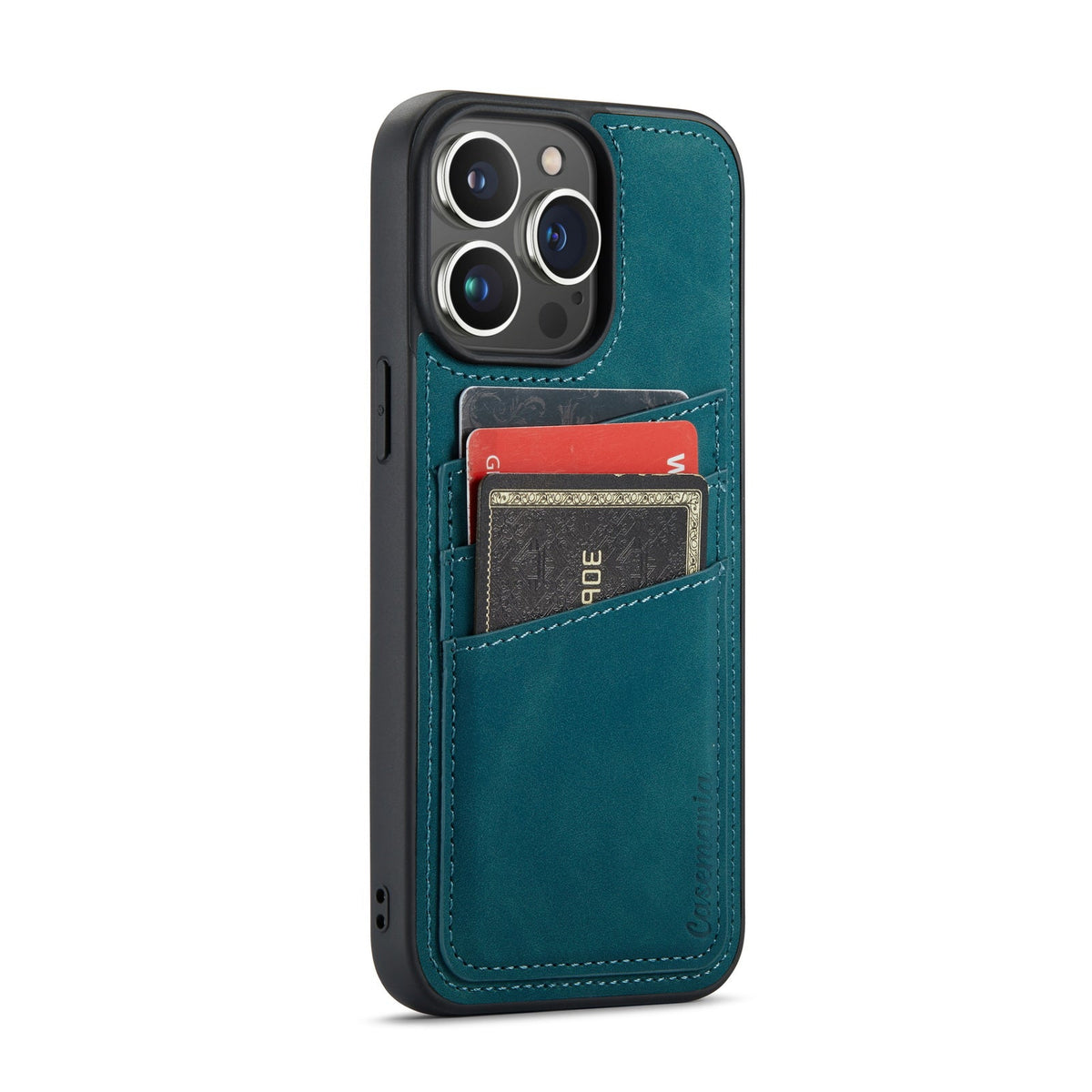 Apple iPhone 14 Pro Max Hoesje - Emerald Green - Back Cover met Pasjeshouder