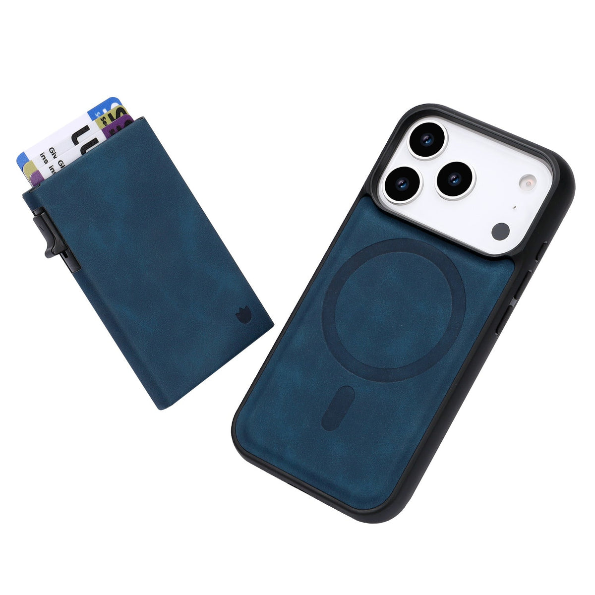 Apple iPhone 17 Pro Hülle - Navy Blue - MagSafe Backcover mit ausziehbarem Kartenfach