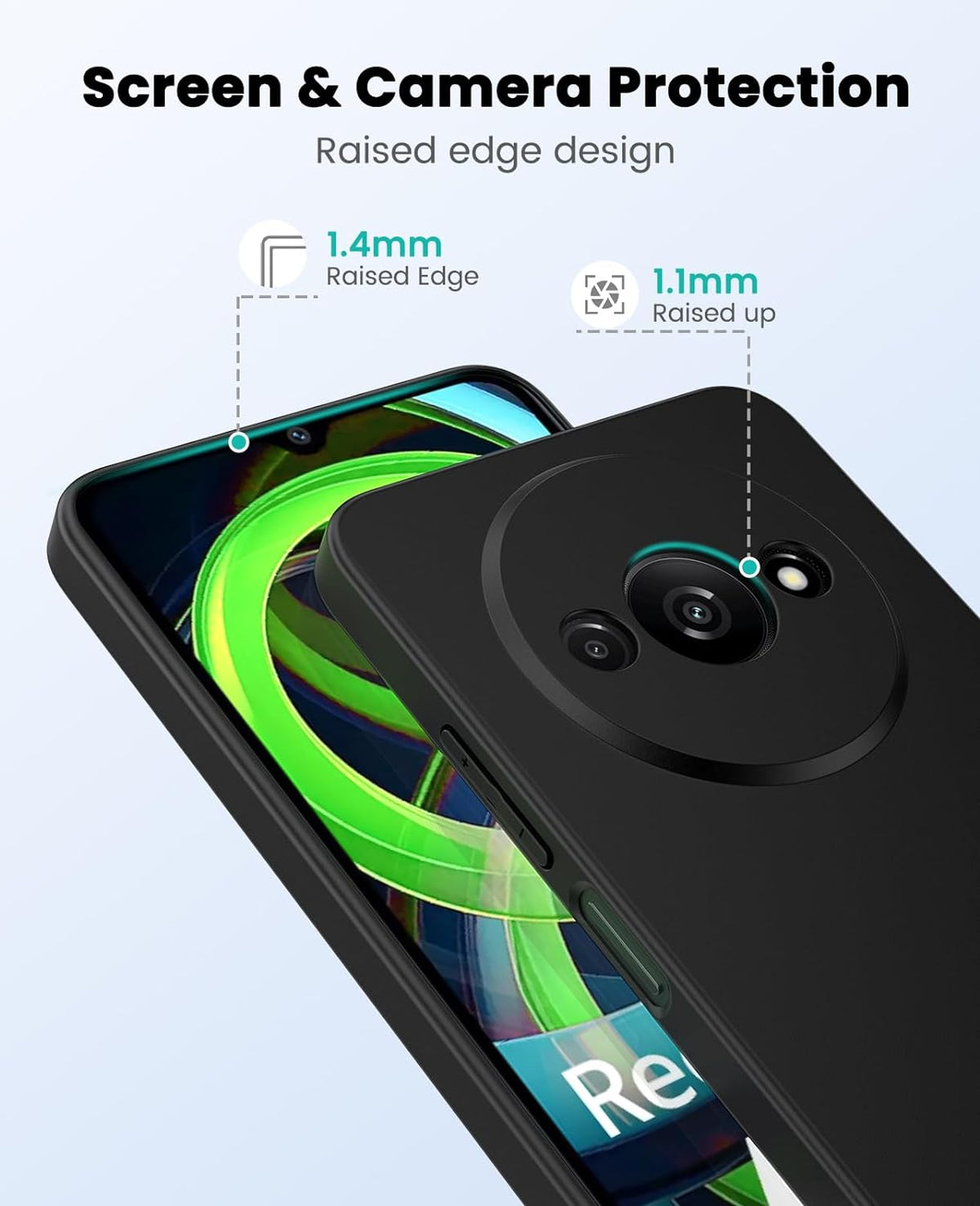 Xiaomi Redmi A3 Hoesje - Zwart - Siliconen Back Cover