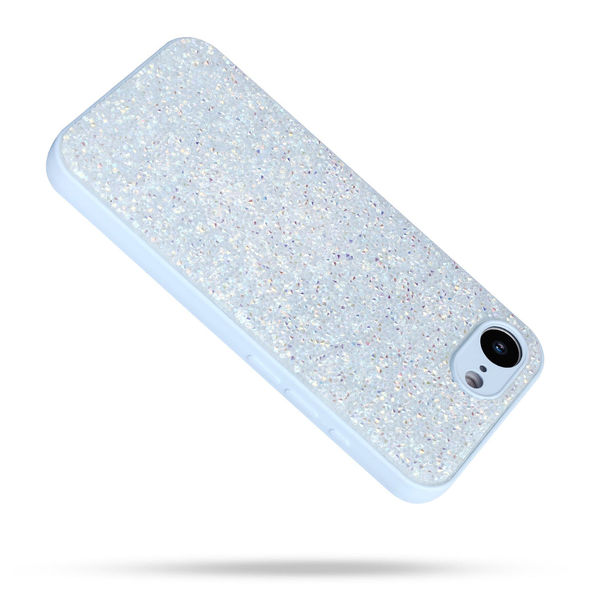 Apple iPhone 16e Hoesje - Blauw - Diamant Glitter Back Cover