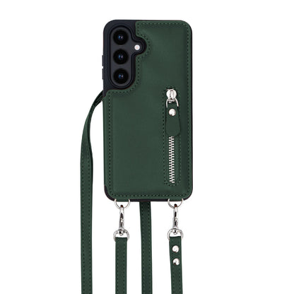 Samsung Galaxy A16 Hoesje - Groen - Luxe Back Cover met Telefoonkoord en Rits