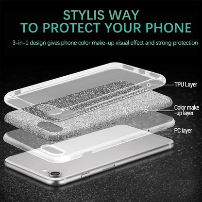 Samsung Galaxy S24 Plus Hoesje - Zilver - Glitter Back Cover