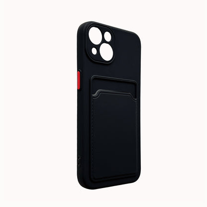 Apple iPhone 11 Hoesje - Zwart - Siliconen Back Cover met Pasjeshouder