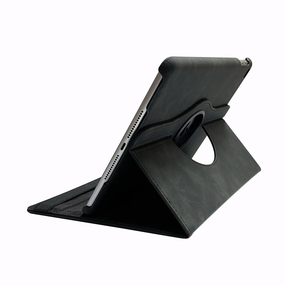 Apple iPad 5 9.7 (2017) Tablet Case - Charcoal Gray - Rotating Folio Case