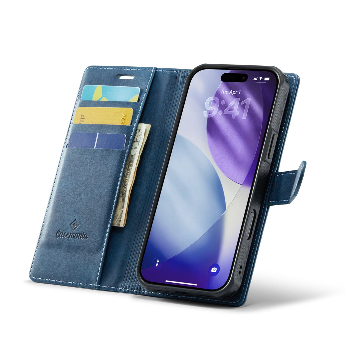 Apple iPhone 18 Pro Max Hoesje - Navy Blue - Luxe 2 in 1 MagSafe Bookcase