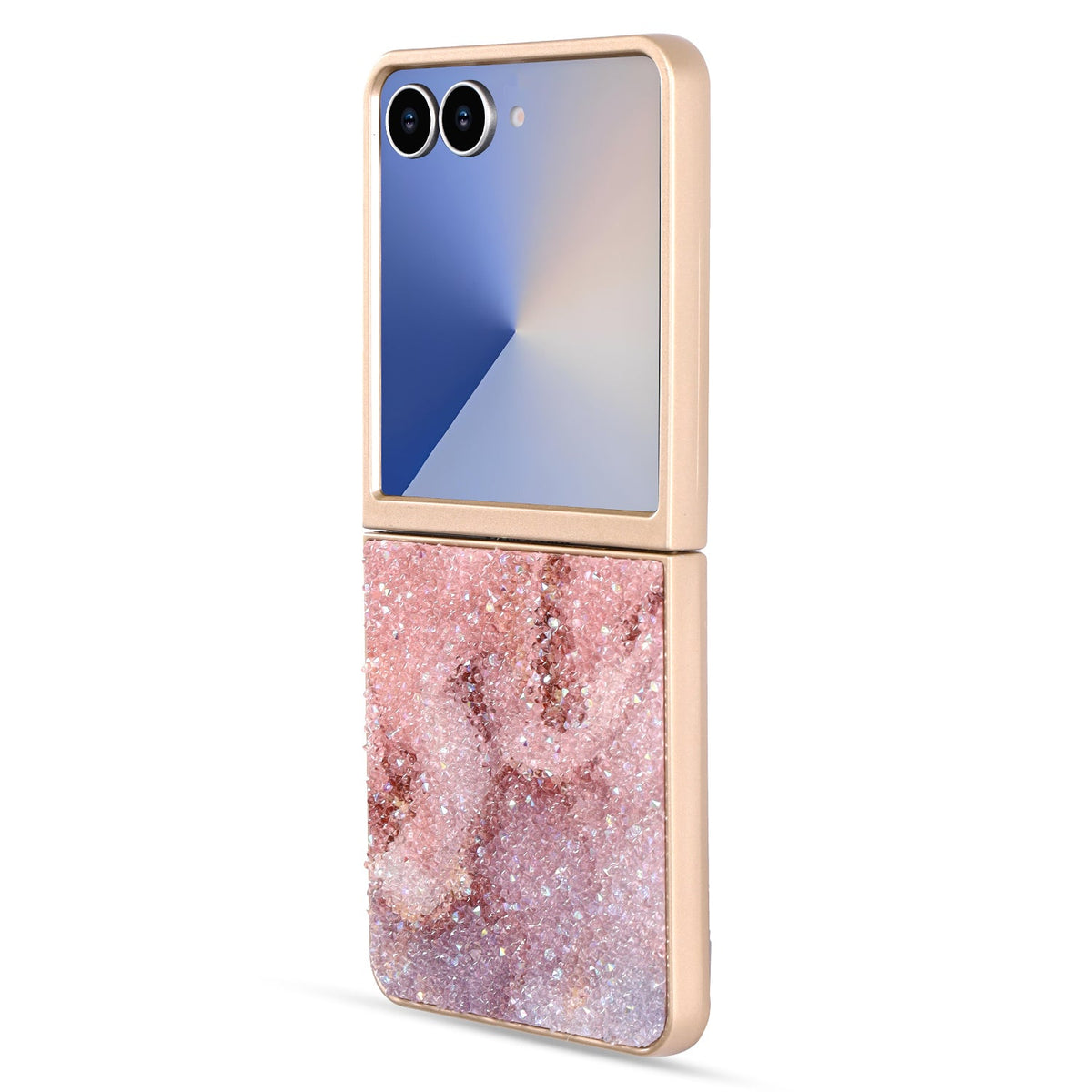 Samsung Galaxy Z Flip 7 Hoesje - Roze - Diamant Marmer Back Cover