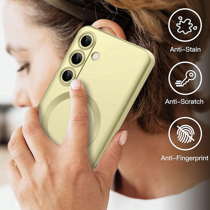 Samsung Galaxy S25 Plus Hülle - Gold - Matte Silikon MagSafe Back Cover
