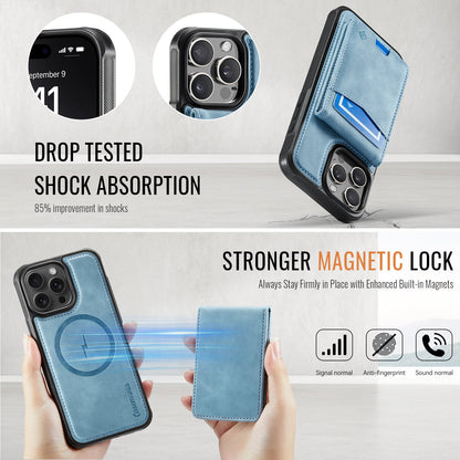 Apple iPhone 16 Pro Max Case - Aqua Blue - MagSafe Back Cover with Card Holder