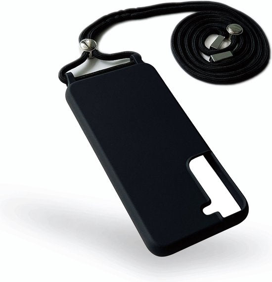 Samsung Galaxy S22 Plus Hoesje - Zwart - Siliconen Back Cover met Telefoonkoord