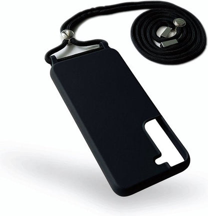 Samsung Galaxy S22 Hoesje - Zwart - Siliconen Back Cover met Telefoonkoord