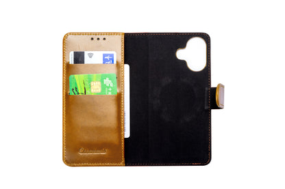 Apple iPhone 17 Case - Sienna Brown - Genuine Leather MagSafe Wallet Case