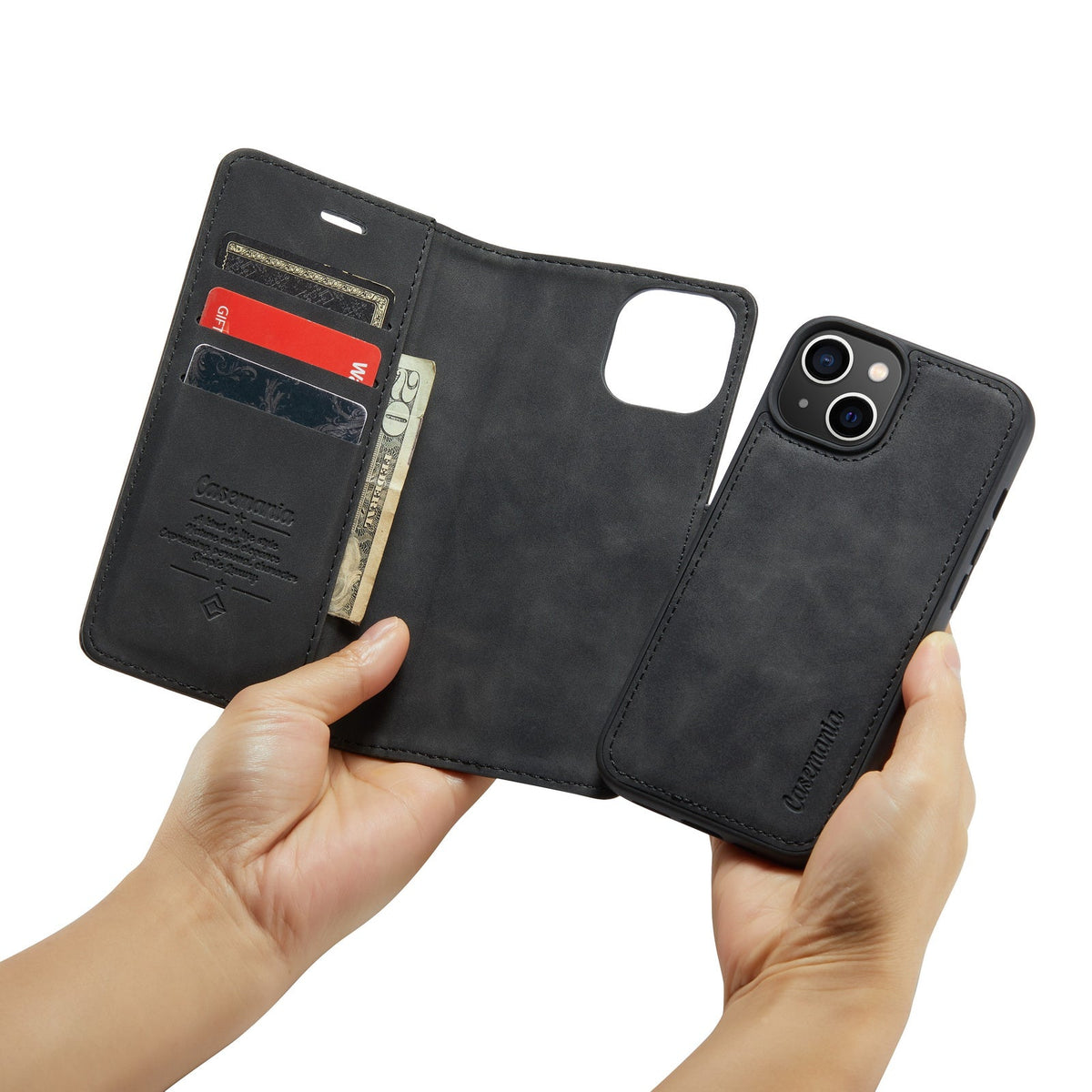 iPhone 15 Hoesje - Charcoal Gray - 2 in 1 Bookcase