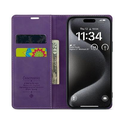 Apple iPhone 15 Hoesje - Deep Purple - Dunne Bookcase