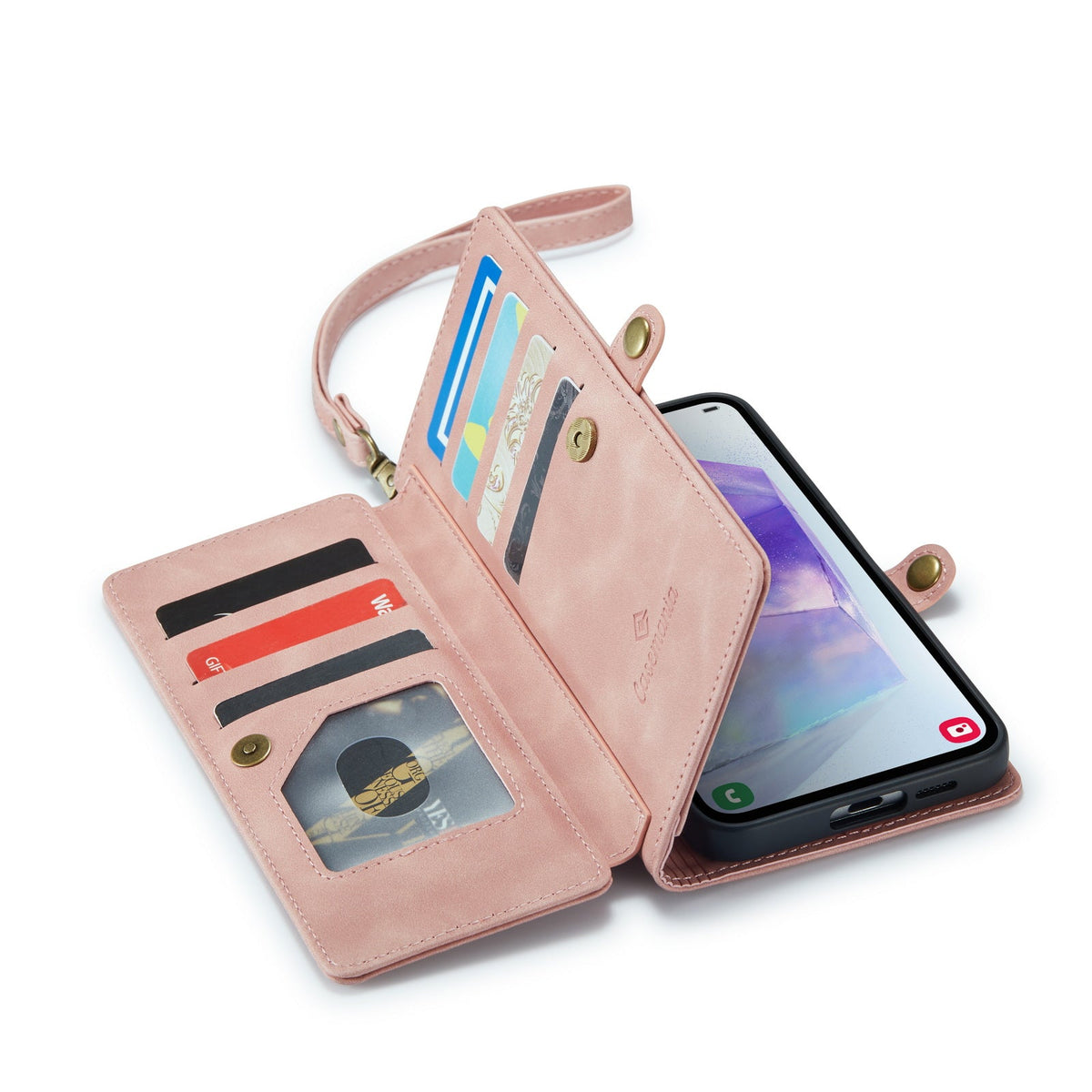 Samsung Galaxy A57 Hoesje - Pale Pink - 2 in 1 Bookcase met 10 Kaart Vakken