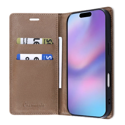 Apple iPhone 17 Pro Hoesje - Mocha Brown - Dunne Leather-look Back Cover