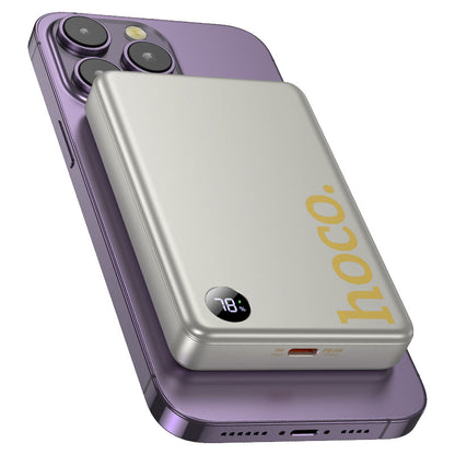 Hoco Powerbank 10.000mAh Magnetisch Draadloos - Metallic Gray