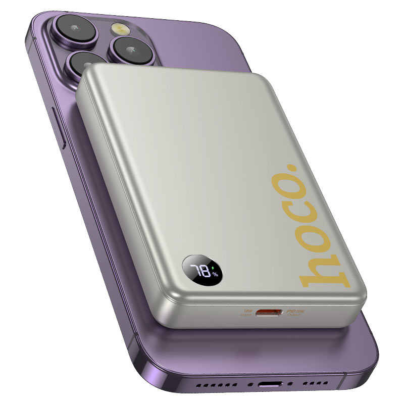 Hoco Power Bank 10,000mAh Magnetic Wireless - Titanium Gold