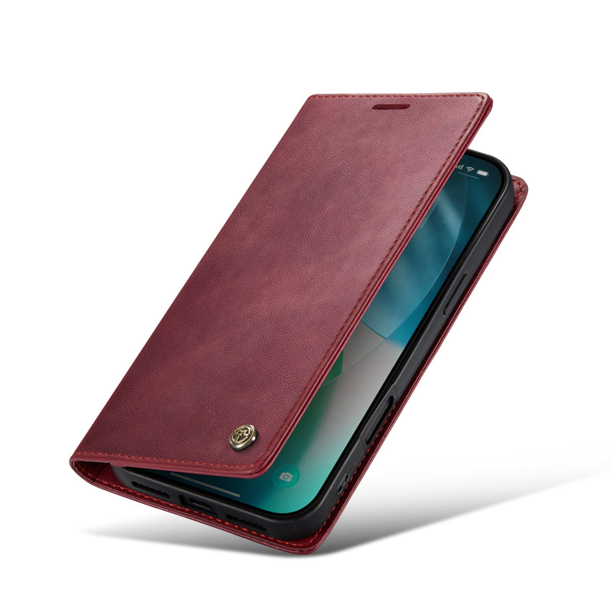 Apple iPhone 17 Pro Hoesje - Burgundy Red - Luxe Dunne Bookcase