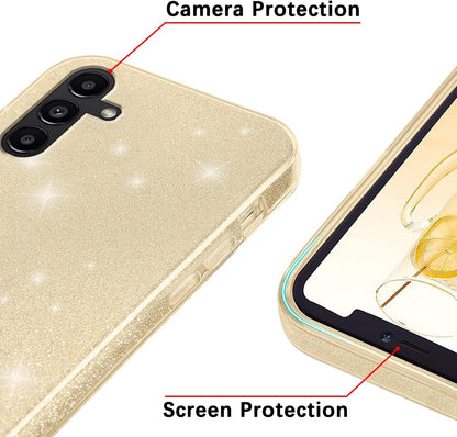 Samsung Galaxy A54 5G Hoesje - Goud - Glitter Back Cover