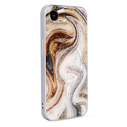 iPhone 16e Hoesje - Wit - Marmer MagSafe Back Cover