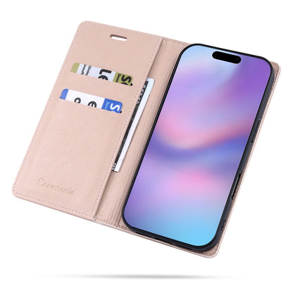 Apple iPhone 17 Pro Max Hoesje - Pale Pink - Dunne Leather-look Back Cover