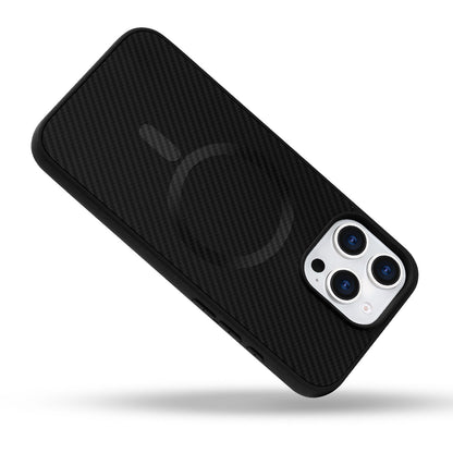 Apple iPhone 14 Pro Hoesje - Zwart - Carbon MagSafe Back Cover