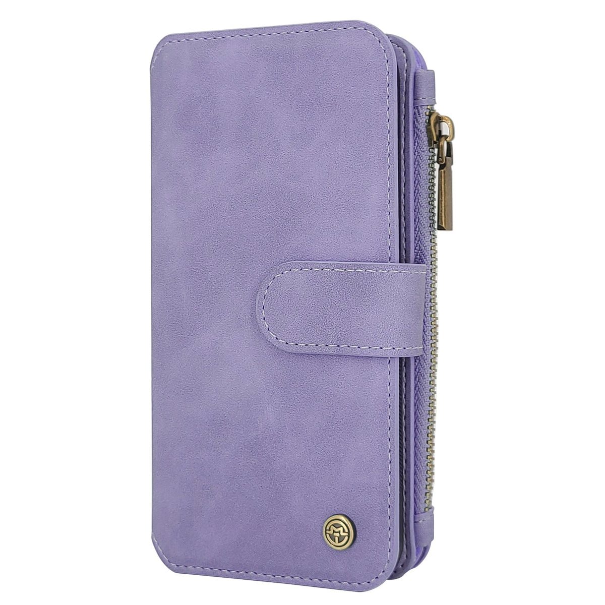 Apple iPhone 15 Pro Max Case - Bright Lila - 2-in-1 Flip Case with Zipper