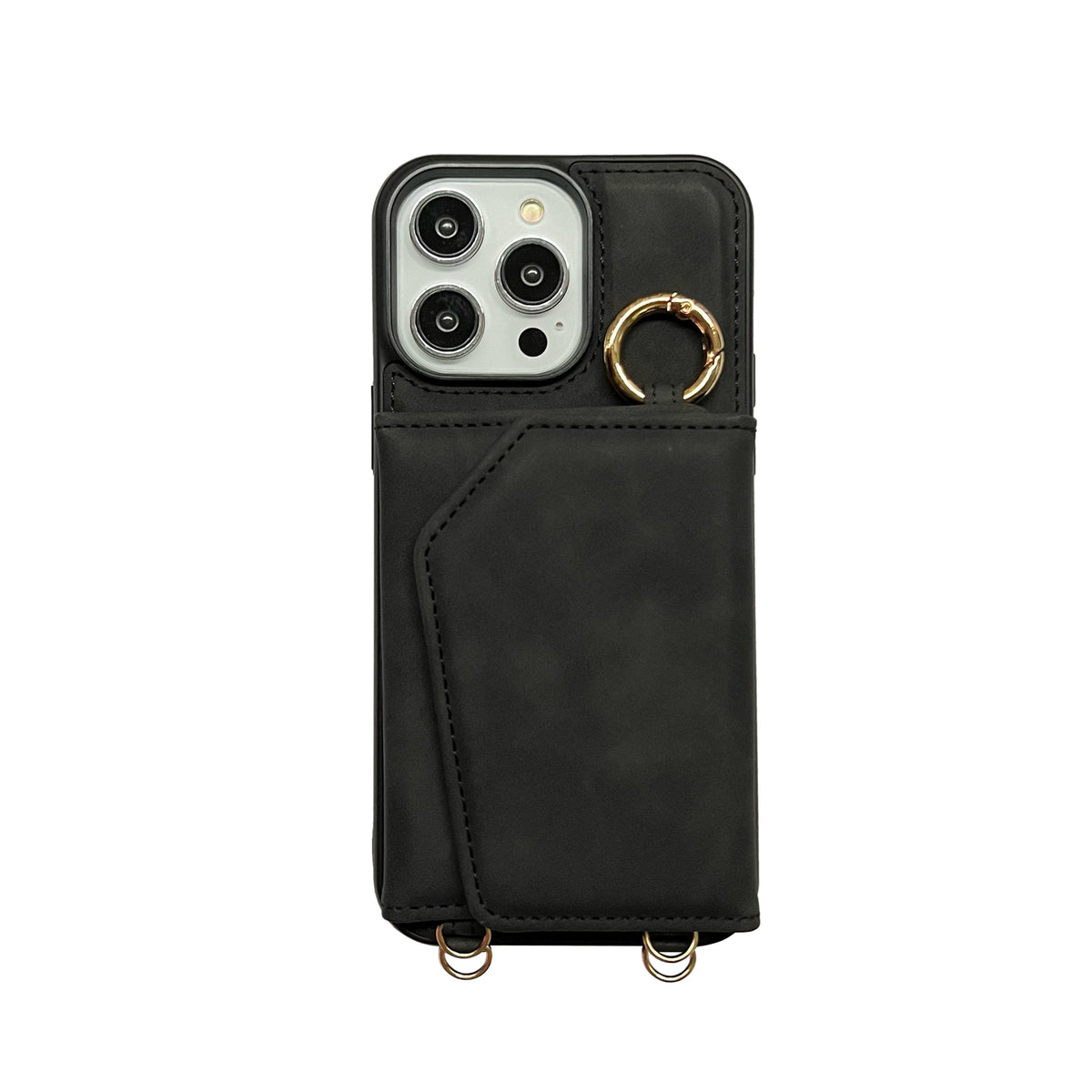 Apple iPhone 14 Pro Hoesje - Charcoal Gray - Luxe MagSafe Bookcase met Telefoonkoord