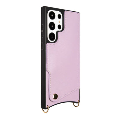 Samsung Galaxy S23 Ultra Hoesje - Paars - Back Cover met Pols Bandje
