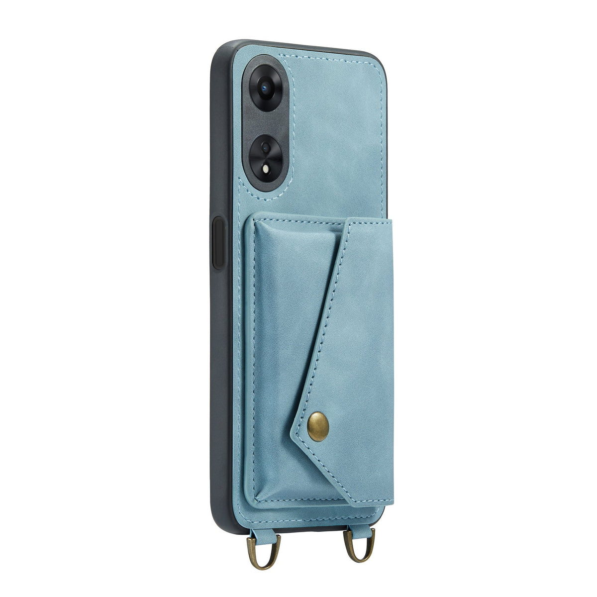 Oppo Reno 10 Hoesje - Aqua Blue - Luxe Back Cover met Telefoonkoord