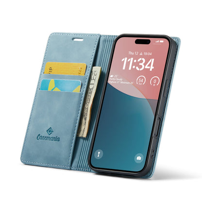 Apple iPhone 17 Pro Max Hülle - Aqua Blue - Schlanke Klapphülle mit Kartenfach