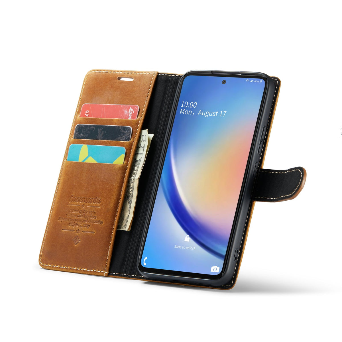 Samsung Galaxy S23 Ultra Hoesje - Sienna Brown - Echt Leren Bookcase