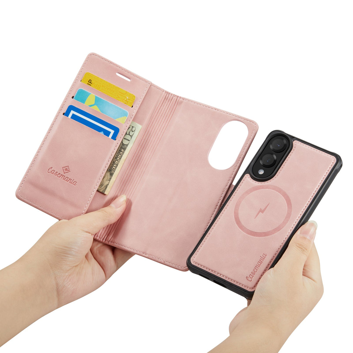 Samsung Galaxy S25 Edge Hoesje - Pale Pink - Luxe 2 in 1 MagSafe Bookcase